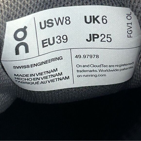 ON CLOUDAWAY asphalt ivory athle training shoes sneakers women’s 8 new in box - Picture 3 of 8